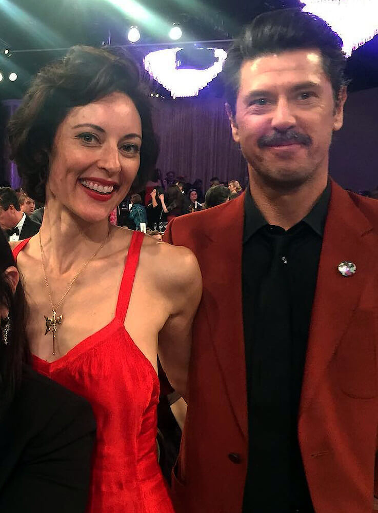 Lola Glaudini (left) with husband Stuart England (right)