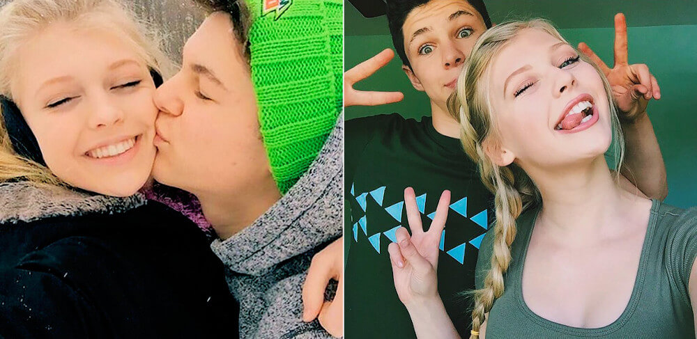 Loren Gray with Joey Kisluk kissing