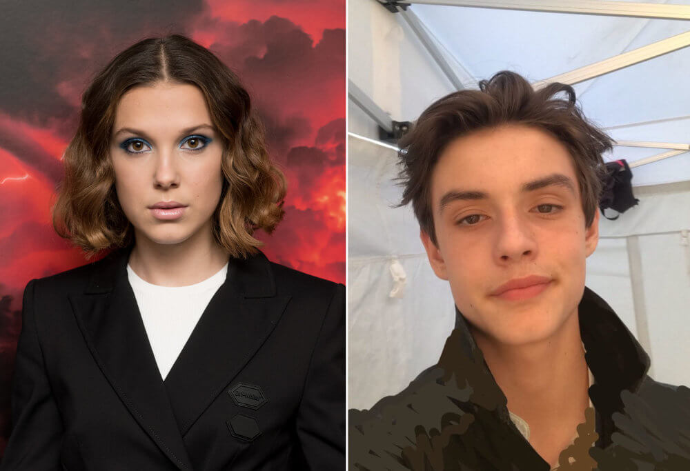 Louis Partridge and rumored girlfriend Millie Bobby Brown