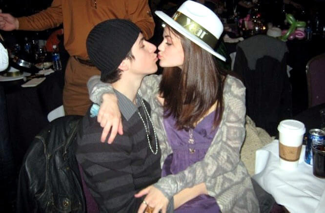 Lucy Hale and David Henrie kissing