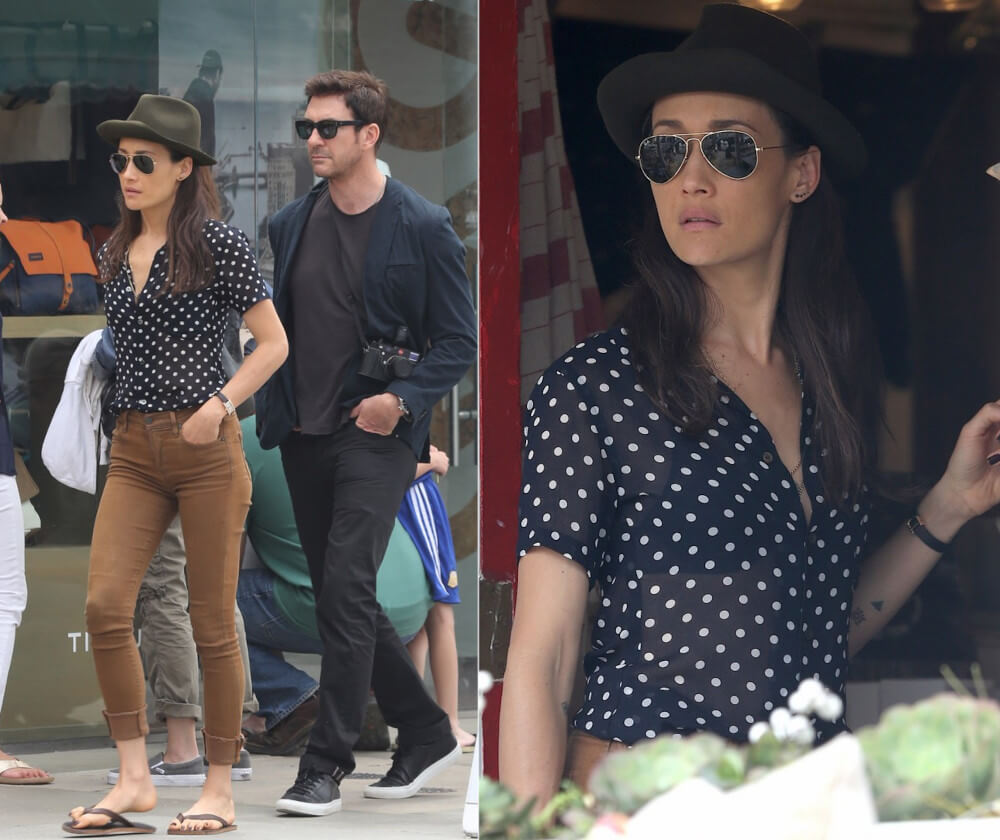 Maggie Q and Dylan McDermott goes for a walk