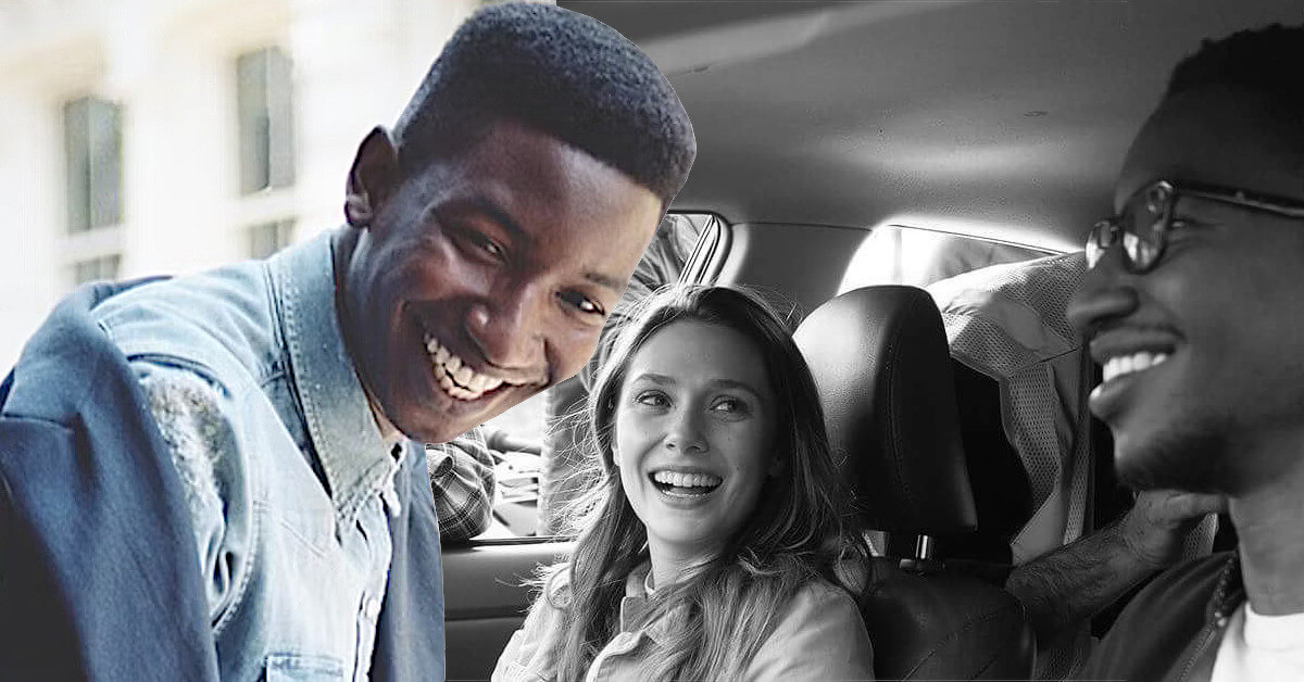 Mamoudou Athie with his on-screen girlfriend Elizabeth Olsen, Sorry for Your Loss