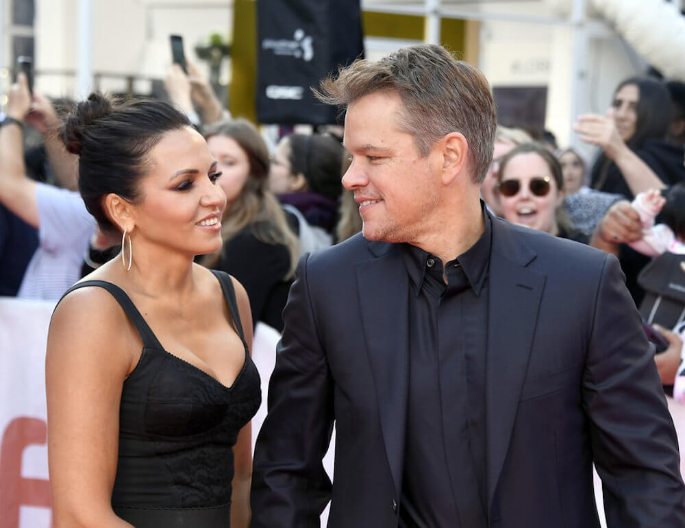 Matt Damon and current wife Luciana Barroso Ford v Ferrari premiere