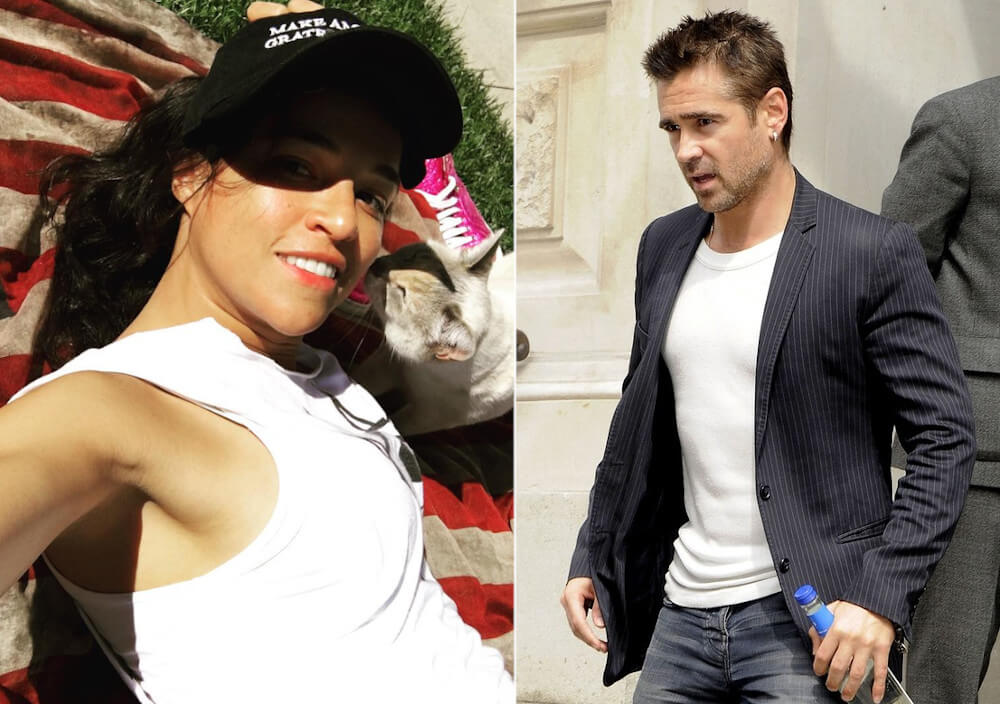 Michelle Rodriguez and with her ex boyfriend Colin Farrell