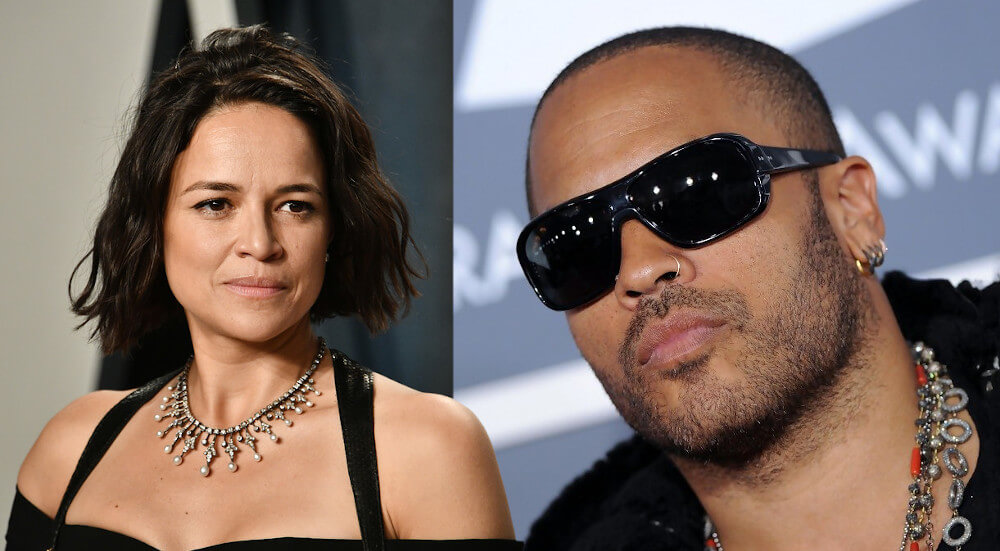 Michelle Rodriguez with Lenny Kravitz