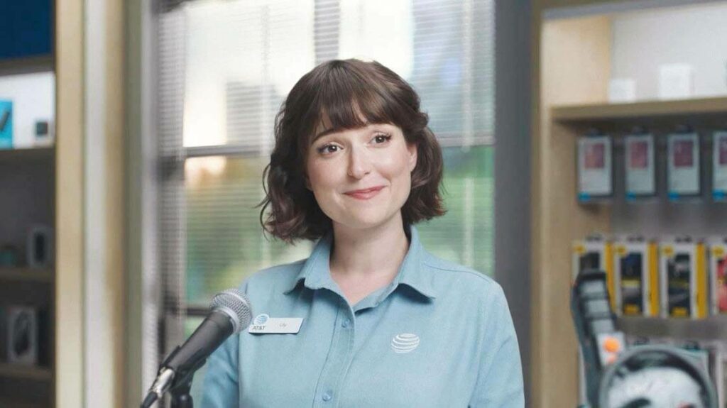 Milana Vayntrub as Lily Adams in AT&T commercials