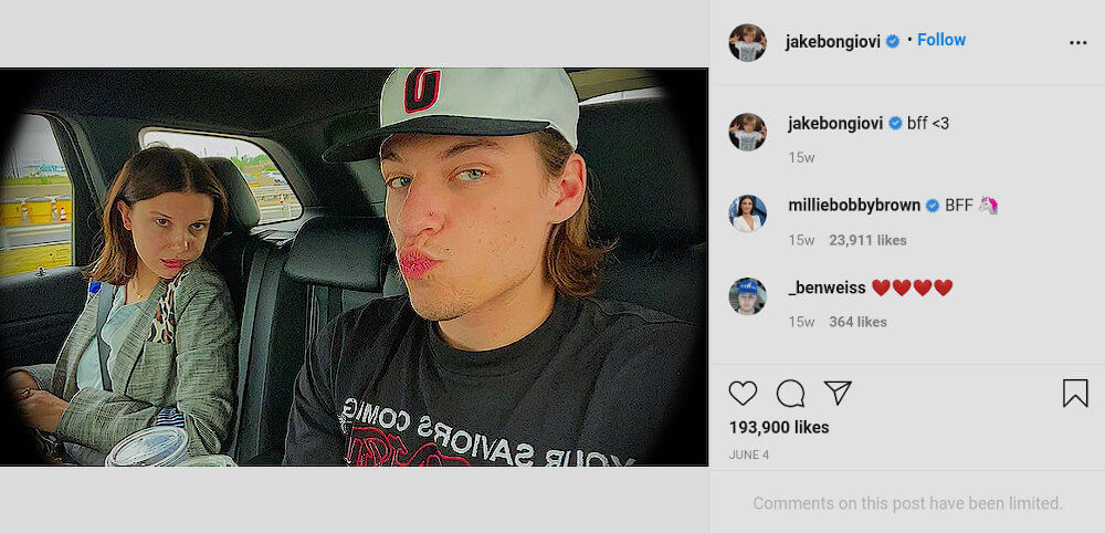 Millie Bobby Brown with new boyfriend Jake Bongiovi