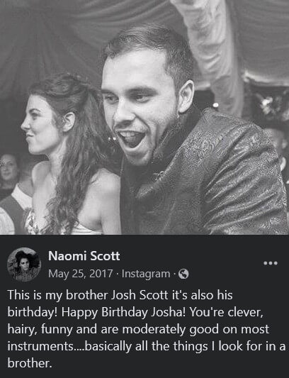 Naomi Scott brother Josh Scott