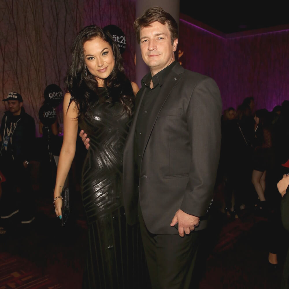 Nathan Fillion and his fiancé Christina Ochoa