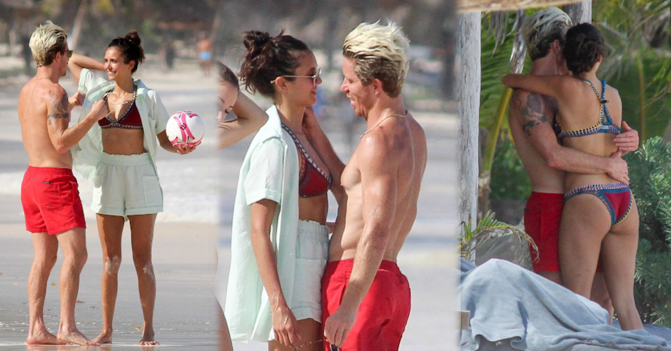 Nina Dobrev and Shaun White in mexico holidays