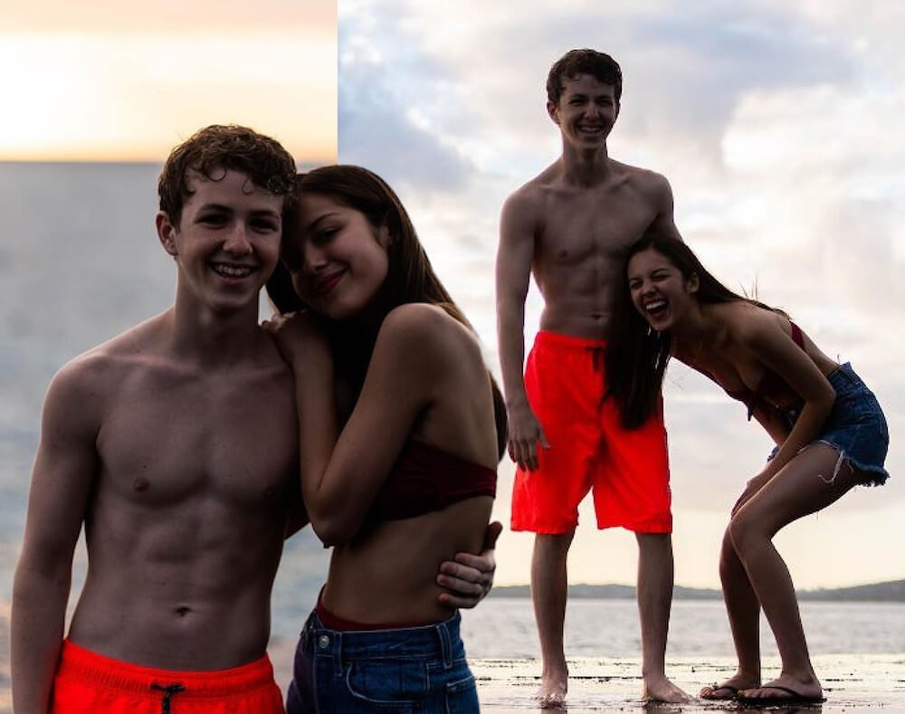 Olivia Rodrigo and Ethan Wacker at the beach