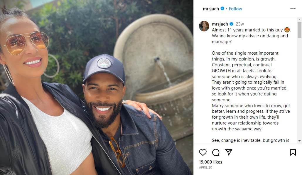 Omari Hardwick with his wife Jennifer Pfautch