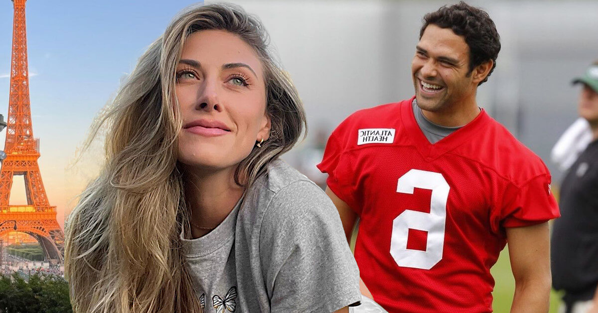 Perry Mattfeld with her husband Mark Sanchez and their love life