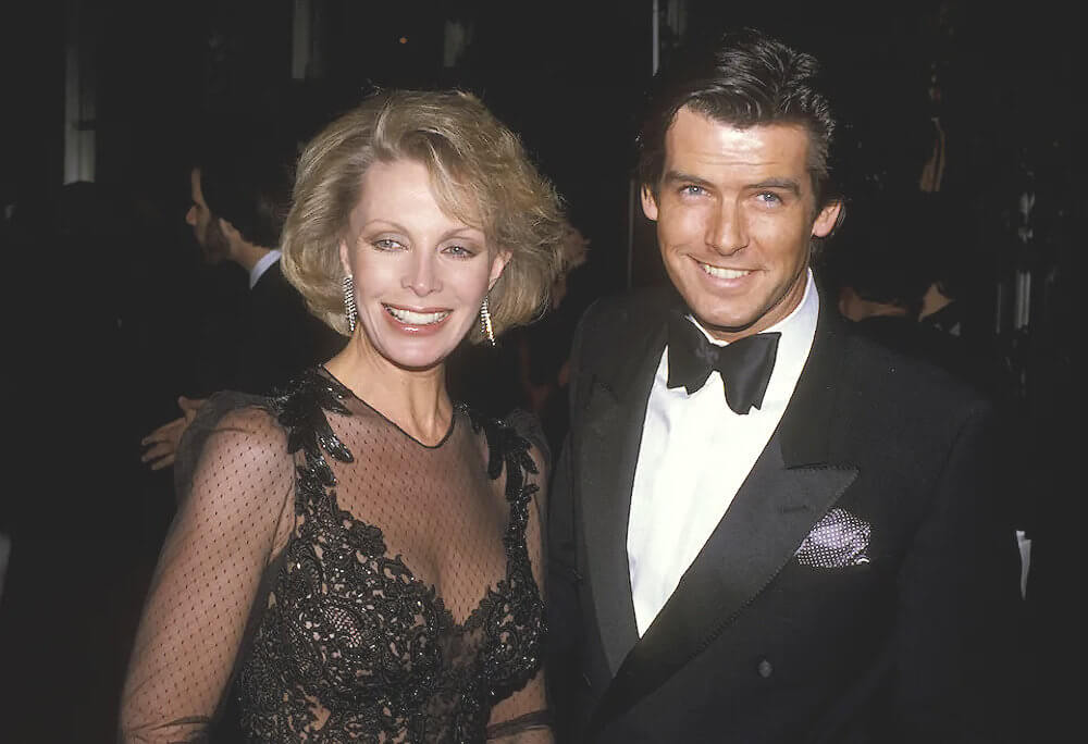 Pierce Brosnan with first wife Cassandra Harris during 42nd Annual Golden Globe Awards