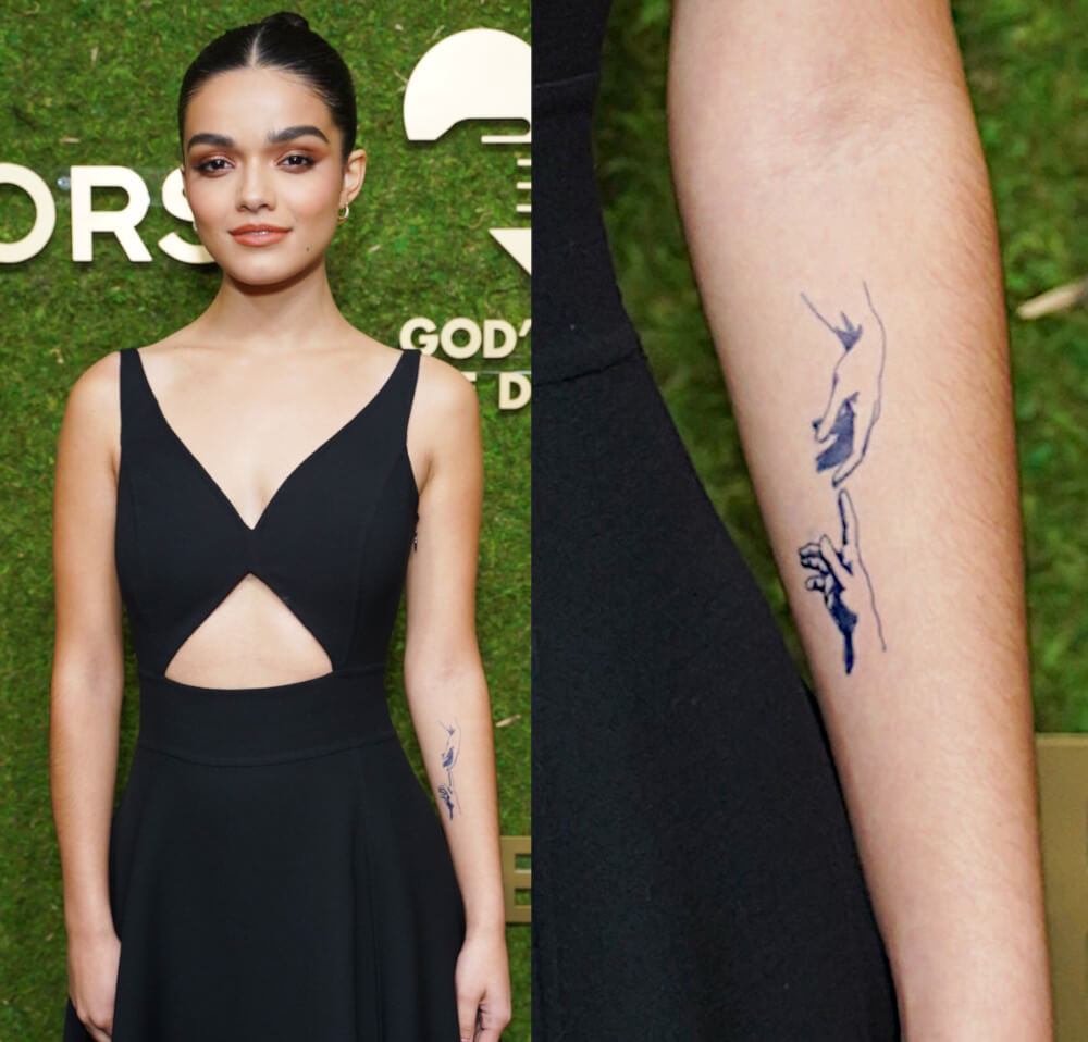 Rachel Zegler tattoo from Michael Kors event