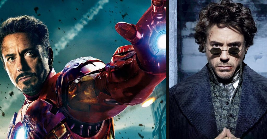 Robert Downey Jr. in Avengers (2012) & Sherlock Holmes (2009)
