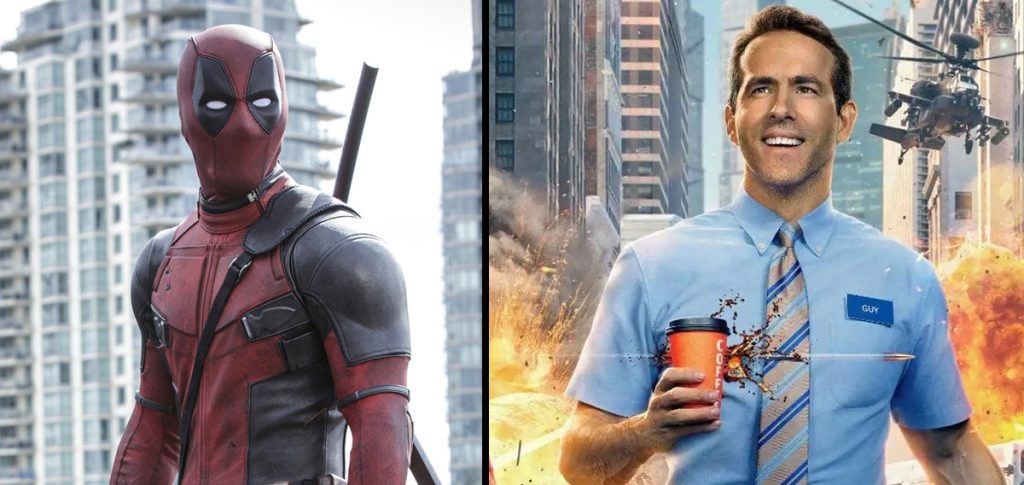 Ryan Reynolds in Deadpool (2016) & Free Guy (2021)