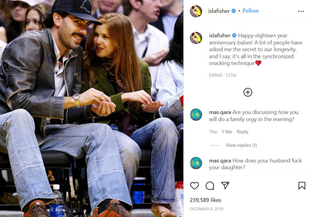 Sacha Baron Cohen and Isla Fisher anniversary