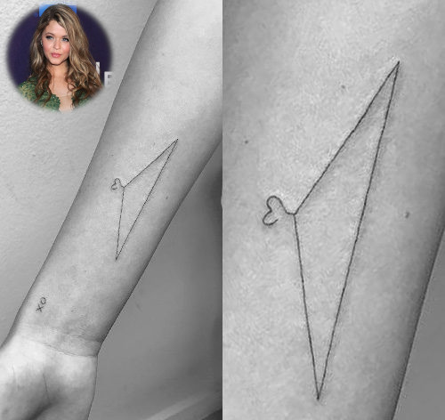Sasha Pieterse Hanger Tattoo on forearm