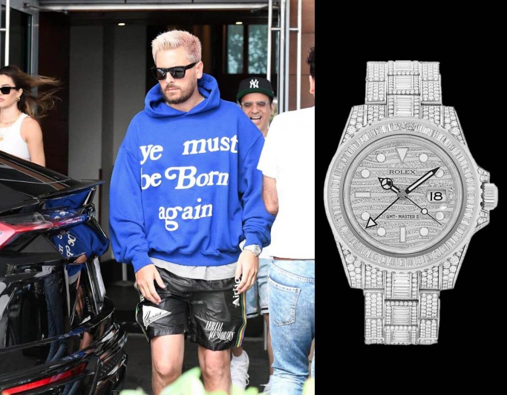 Scott Disick wearing Rolex GMT-Master II in 18k white gold