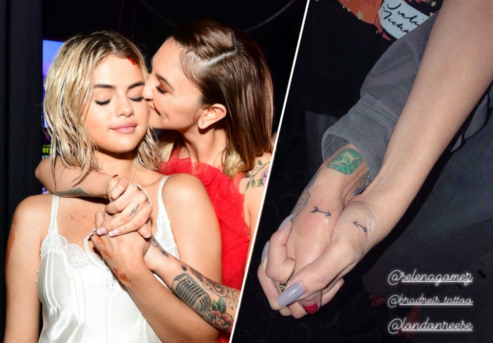 Selena Gomez arrow matching tattoos