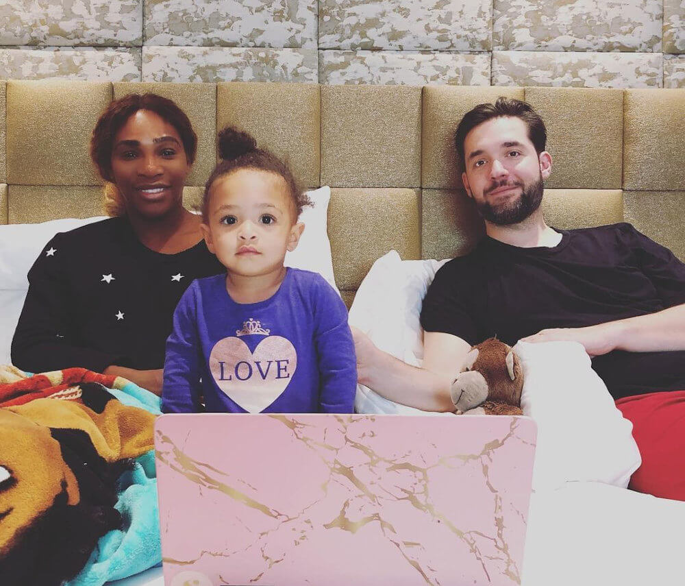 Serena Williams, Alexis Ohanian, and daughter