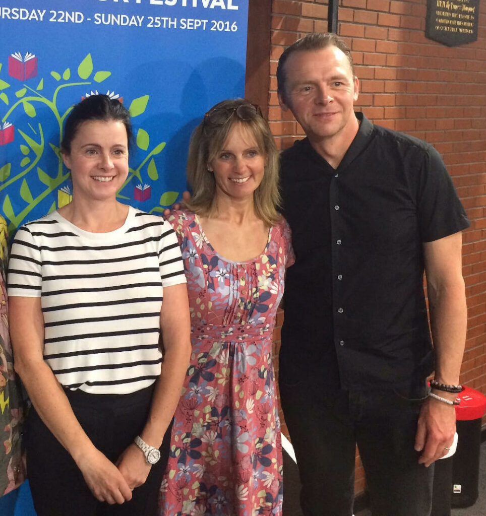 Simon Pegg with his wife Maureen Pegg at hcbf_bookfest