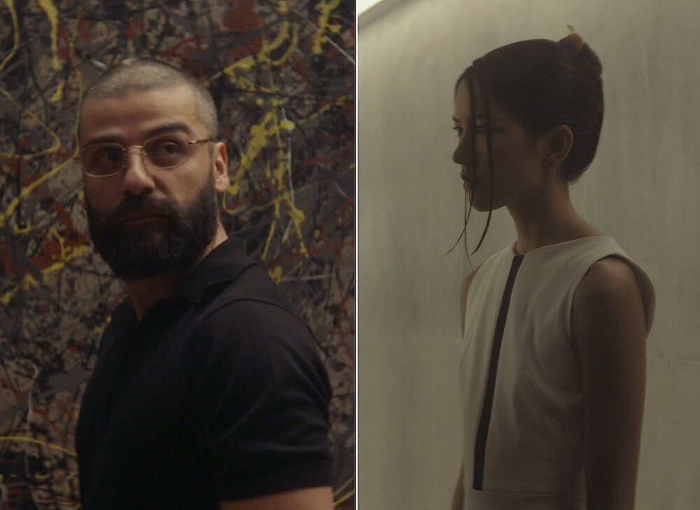 Sonoya Mizuno and Oscar Isaac in Ex-Machina