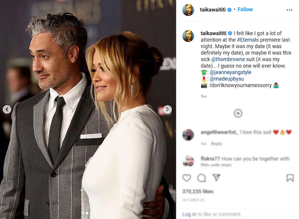 Taika Waititi and Rita Ora Instagram