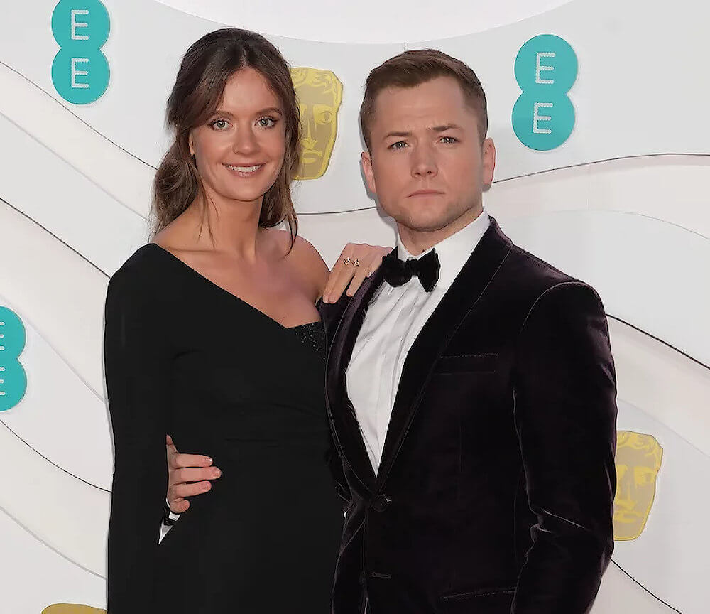 Taron Egerton with his girlfriend Emily Thomas BAFTA 2020