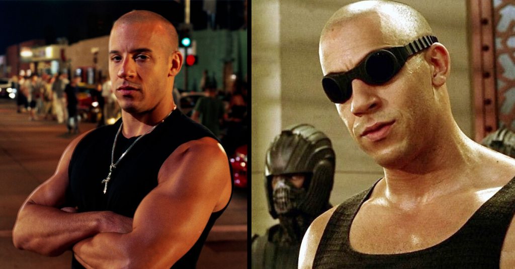 Vin Diesel in movies Fast and Furious & The Chronicles of Riddick