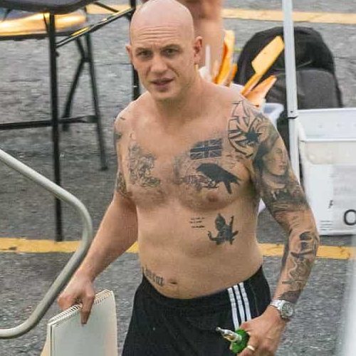 tom hardy stomach tattoo